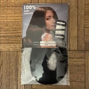 Remy Real Human Hair Extensions Clip ins Naturalal Black 1B